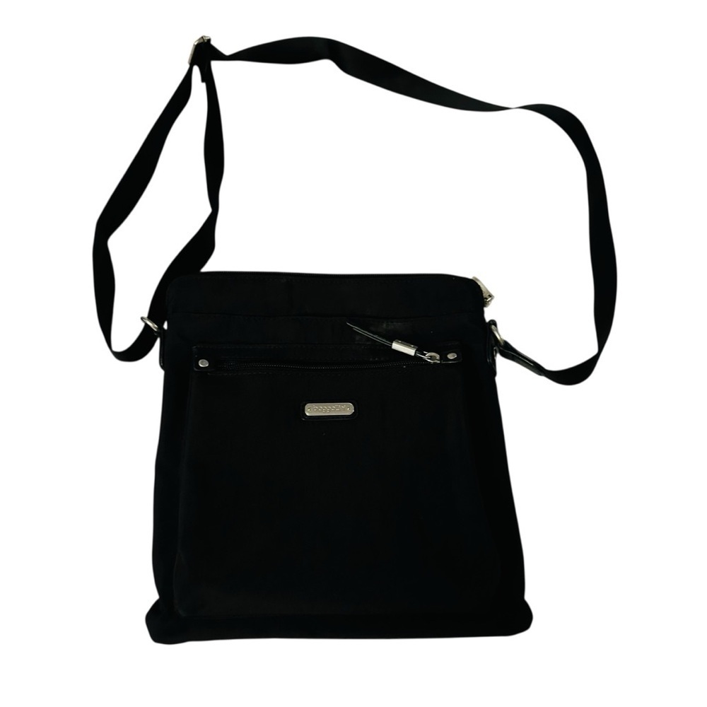 Baggallini Black Shoulder Bag with Silver Accents